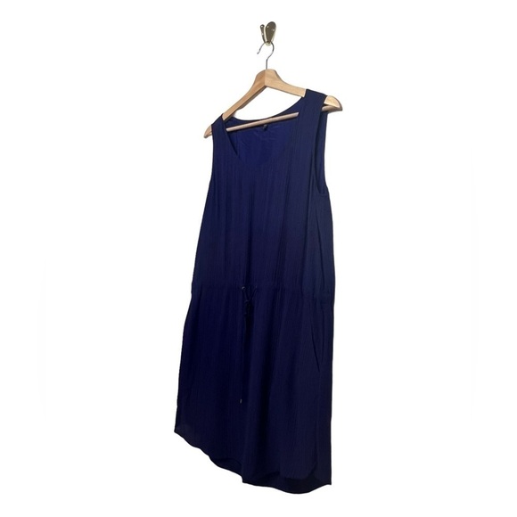 EILEEN FISHER Silk Striped Tank Dress Blue M - Picture 5 of 8